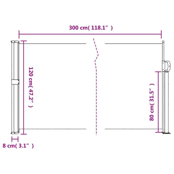 Seitenmarkise Ausziehbar Braun 120x300 cm