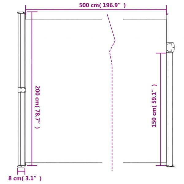 Seitenmarkise Ausziehbar Braun 200x500 cm