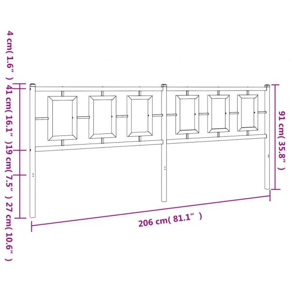 Kopfteil Metall Weiß 200 cm