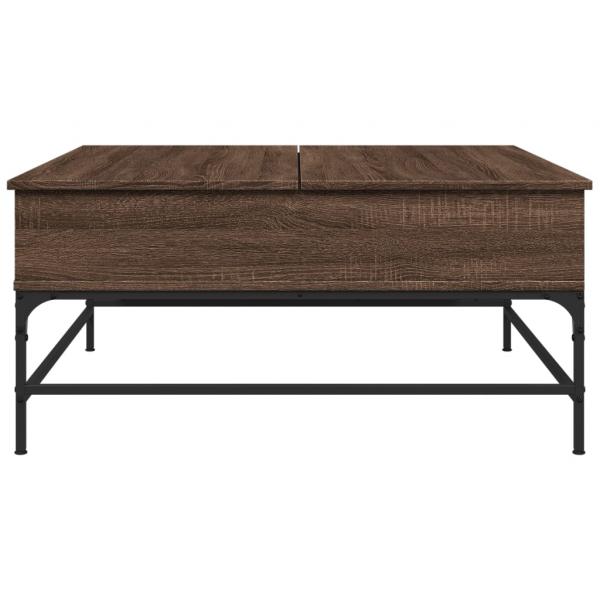 Couchtisch Braun Eichen-Optik 95x95x45 cm Holzwerkstoff Metall