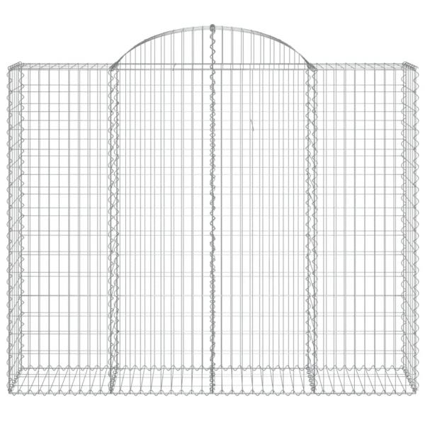 Gabionen mit Hochbogen 9 Stk. 200x50x160/180cm Verzinktes Eisen