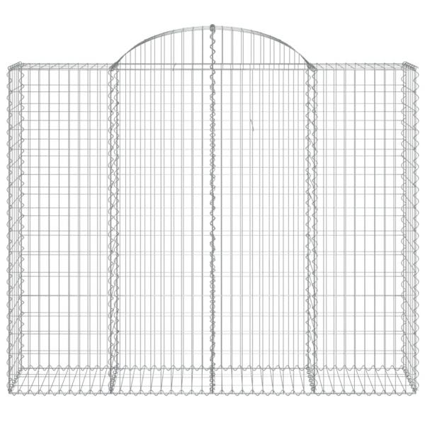 Gabionen mit Hochbogen 8 Stk. 200x50x160/180cm Verzinktes Eisen