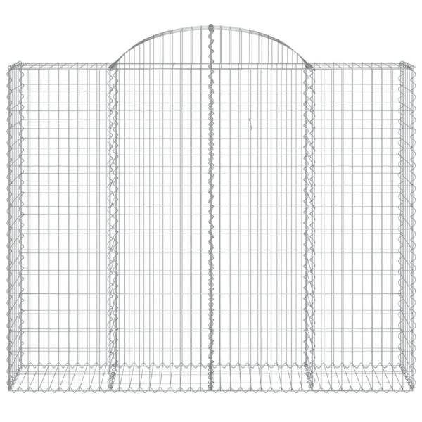 Gabionen mit Hochbogen 13Stk. 200x50x160/180cm Verzinktes Eisen