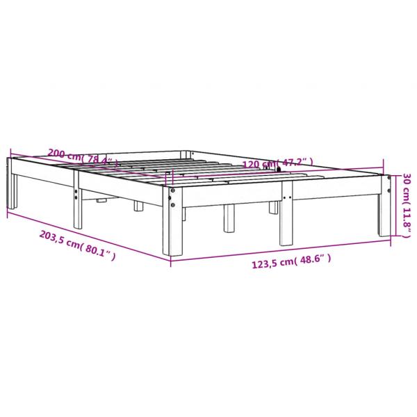 Massivholzbett ohne Matratze Wachsbraun 120x200 cm Kiefernholz