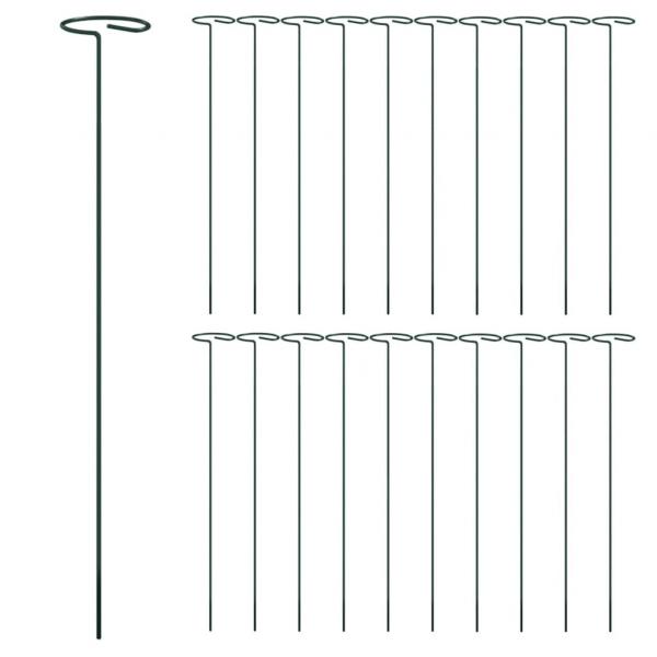 Pflanzenstützen 20 Stk. Dunkelgrün 40 cm Stahl