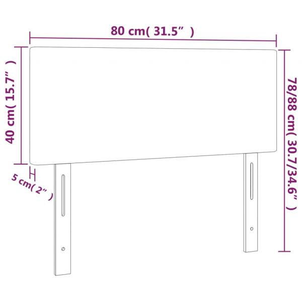 LED Kopfteil Dunkelbraun 80x5x78/88 cm Stoff