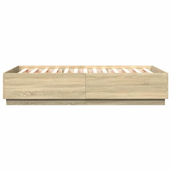 Bettgestell Sonoma-Eiche 150x200 cm Holzwerkstoff