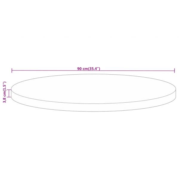 Tischplatte Ø 90x3,8 cm Rund Altholz Massiv