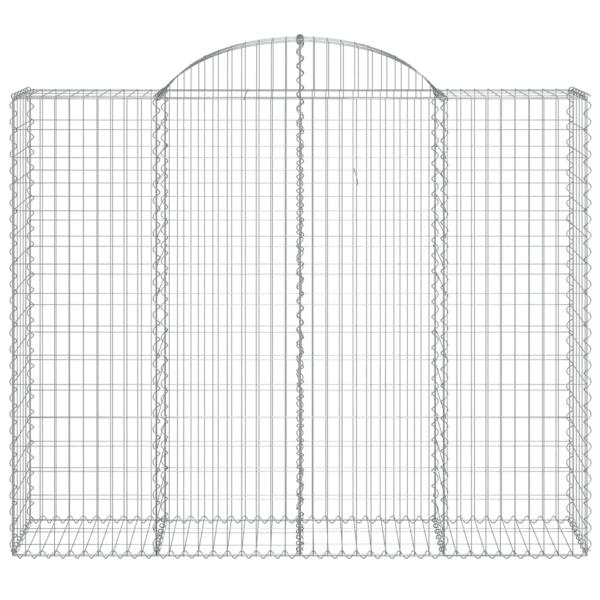 Gabionen mit Hochbogen 14Stk. 200x50x160/180cm Verzinktes Eisen