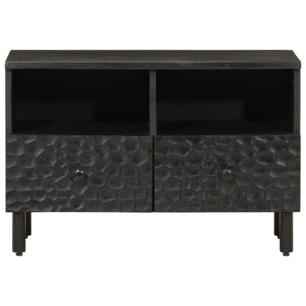 TV-Schrank Schwarz 70x33x46 cm Massivholz Mango