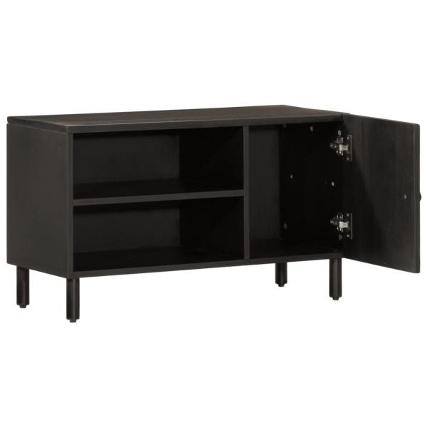 TV-Schrank Schwarz 80x31x46 cm Massivholz Mango