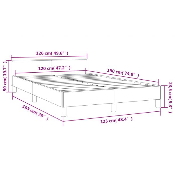 Bettgestell mit Kopfteil Dunkelblau 120x190 cm Samt