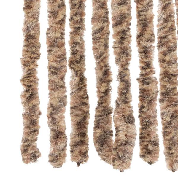 Fliegenvorhang Beige und Dunkelbraun 100x200 cm Chenille