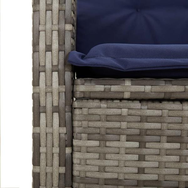 9-tlg. Garten-Essgruppe mit Kissen Beige Poly Rattan