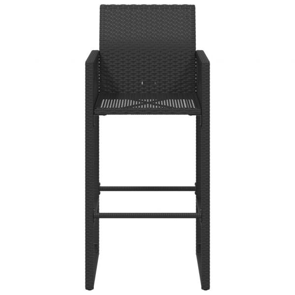 Garten-Barhocker 2 Stk. Schwarz Poly Rattan