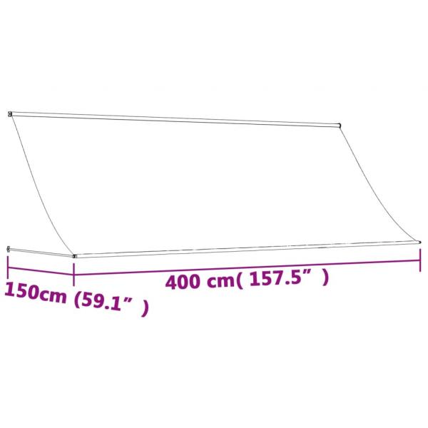 Markise Einziehbar Creme 400x150 cm Stoff und Stahl