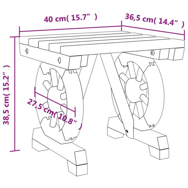 Garten-Fußhocker 40x36,5x38,5 cm Massivholz Tanne