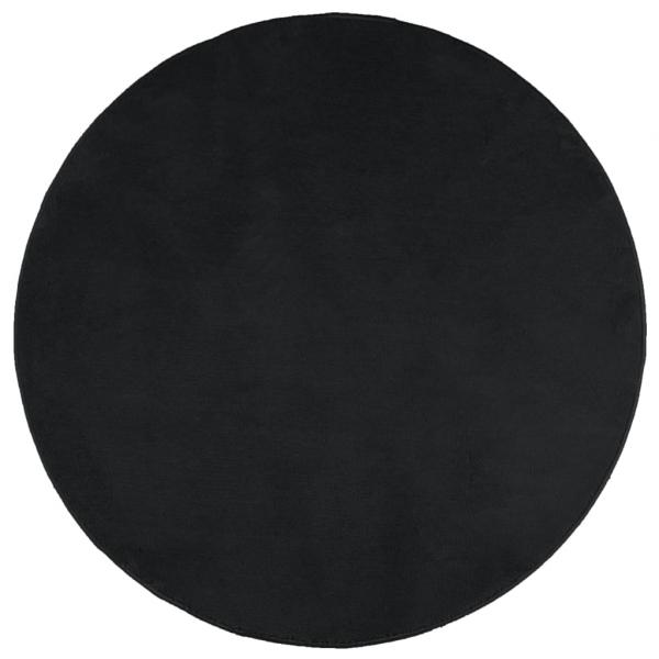 Teppich OVIEDO Kurzflor Schwarz Ø 120 cm