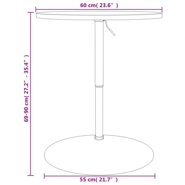 Bartisch Weiß 60x60x90 cm Holzwerkstoff Verchromter Stahl