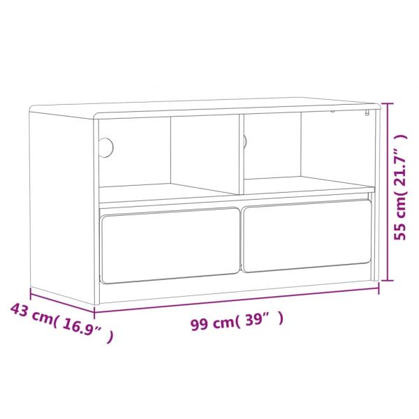 TV-Schrank SAUDA Eiche-Optik 99x43x55 cm Massivholz Kiefer	