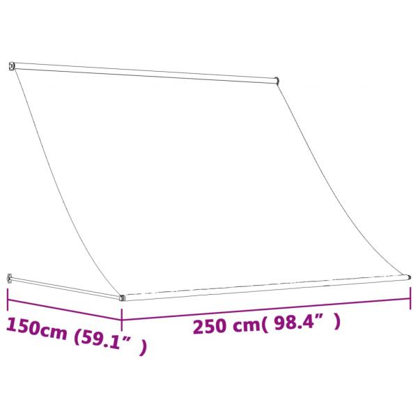 Markise Einziehbar Creme 250x150 cm Stoff und Stahl