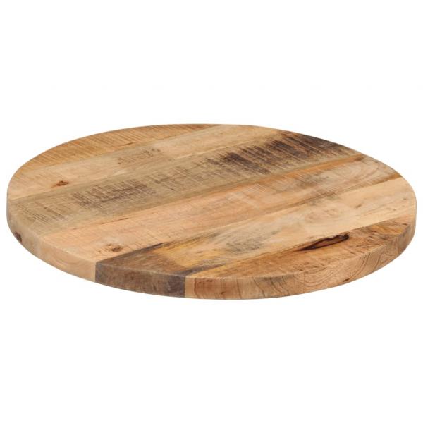 Tischplatte Ø 40x3,8 cm Rund Raues Massives Mangoholz