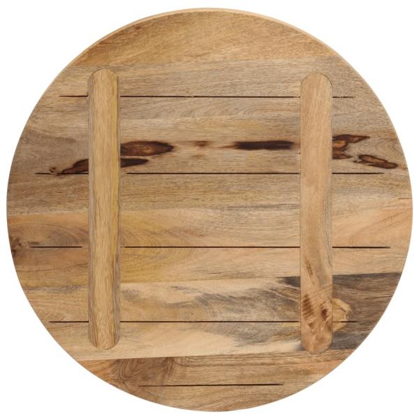 Tischplatte Ø 40x3,8 cm Rund Raues Massives Mangoholz