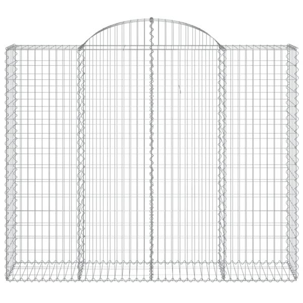 Gabionen mit Hochbogen 12Stk. 200x50x160/180cm Verzinktes Eisen