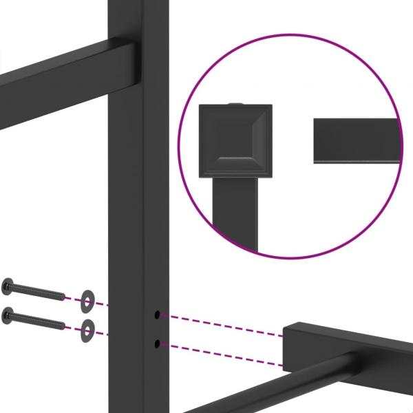 Bettgestell mit Kopfteil Metall Schwarz 140x190 cm