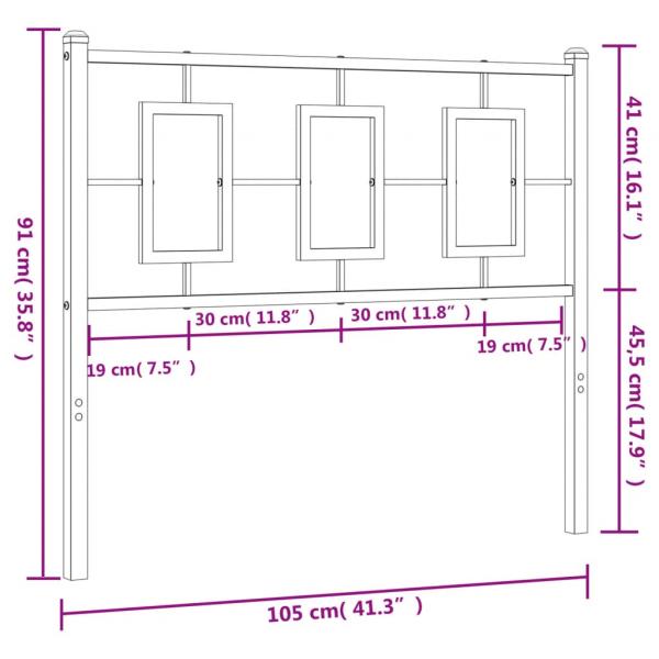 Kopfteil Metall Weiß 100 cm