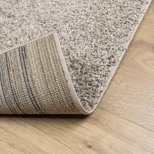 Shaggy-Teppich PAMPLONA Hochflor Modern Beige 120x120 cm