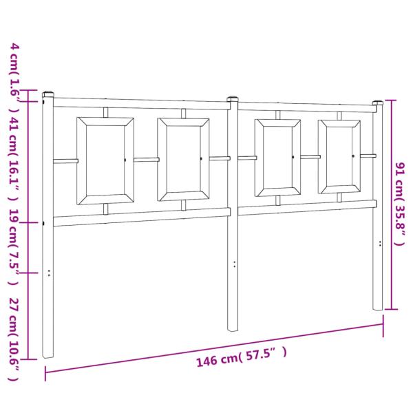 Kopfteil Metall Schwarz 140 cm