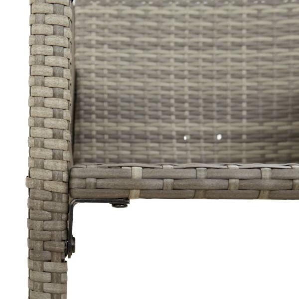 Garten-Barhocker 2 Stk. Grau Poly Rattan