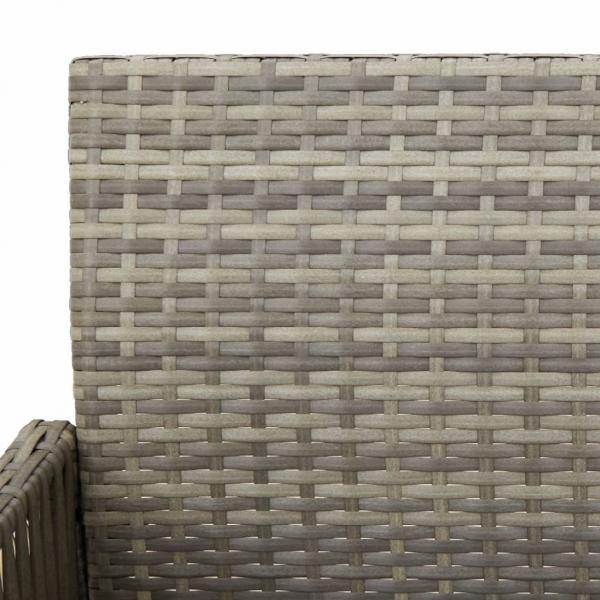 Garten-Barhocker 2 Stk. Grau Poly Rattan