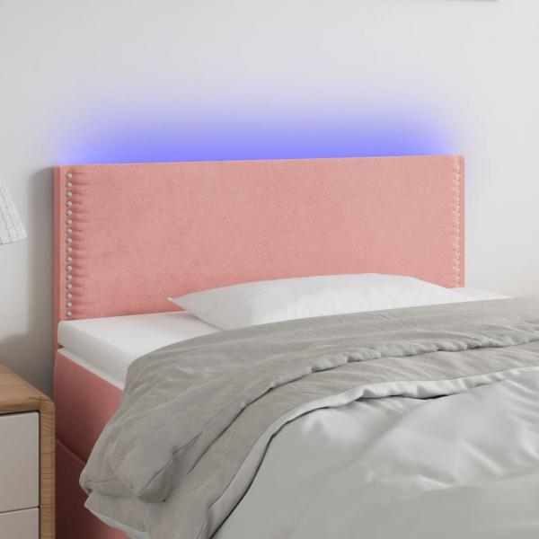 ARDEBO.de - LED Kopfteil Rosa 80x5x78/88 cm Samt