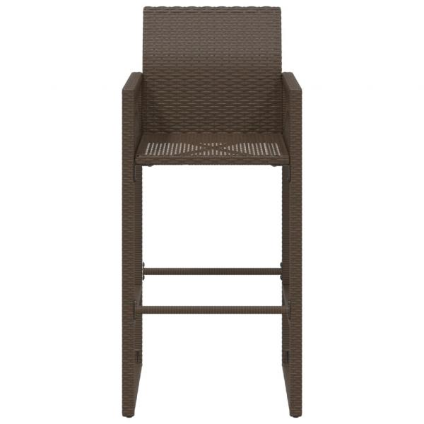 Garten-Barhocker 2 Stk. Braun Poly Rattan