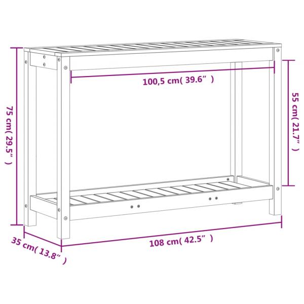 Pflanztisch mit Ablage Wachsbraun 108x35x75cm Massivholz Kiefer