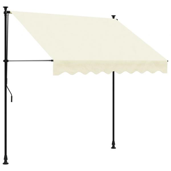 Markise Einziehbar Creme 200x150 cm Stoff und Stahl