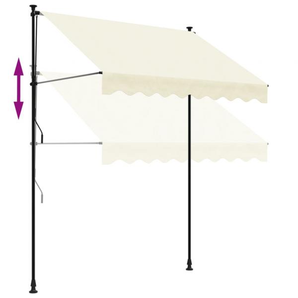 Markise Einziehbar Creme 200x150 cm Stoff und Stahl