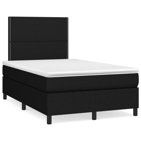 ARDEBO.de - Boxspringbett mit Matratze & LED Schwarz 120x190 cm Stoff