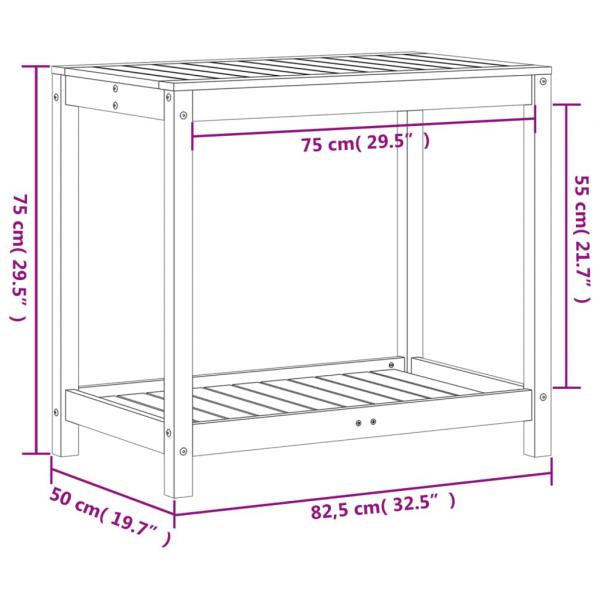 Pflanztisch mit Ablage 82,5x50x75 cm Massivholz Douglasie