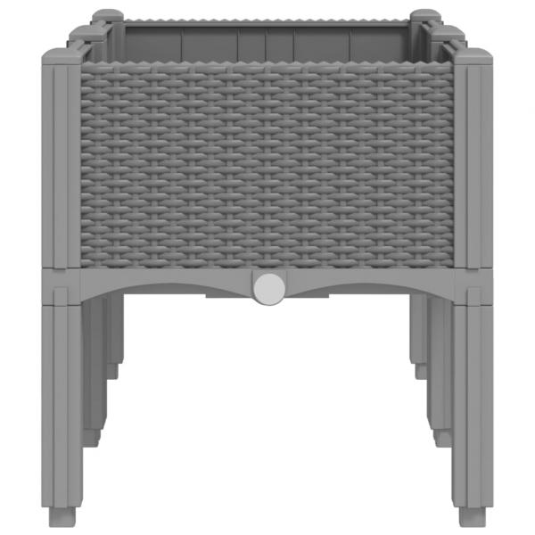 Pflanzkasten mit Beinen Hellgrau 80x40x42 cm PP