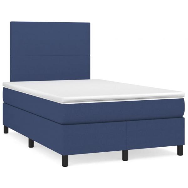 ARDEBO.de - Boxspringbett mit Matratze & LED Blau 120x190 cm Stoff