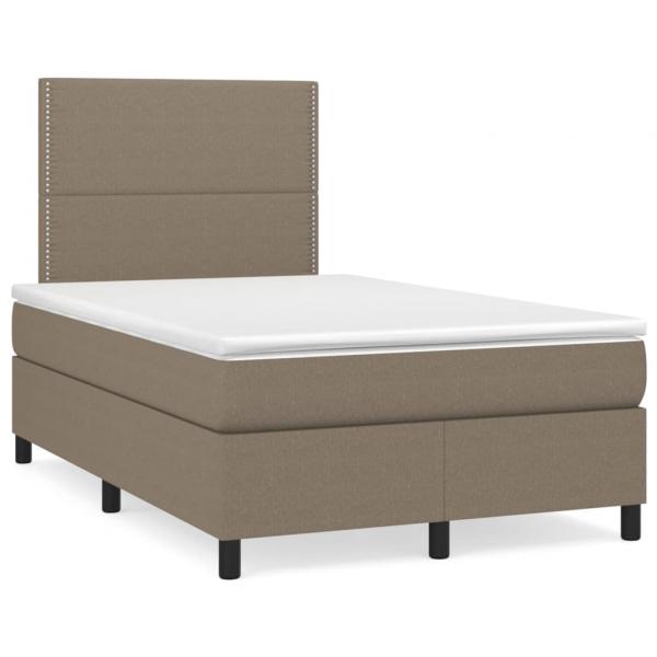 ARDEBO.de - Boxspringbett mit Matratze & LED Taupe 120x190 cm Stoff