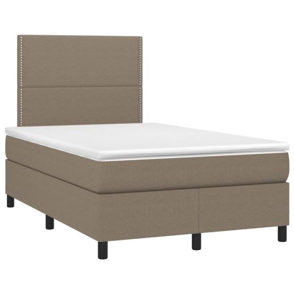 Boxspringbett mit Matratze & LED Taupe 120x190 cm Stoff