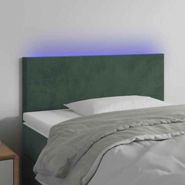 ARDEBO.de - LED Kopfteil Dunkelgrün 80x5x78/88 cm Samt