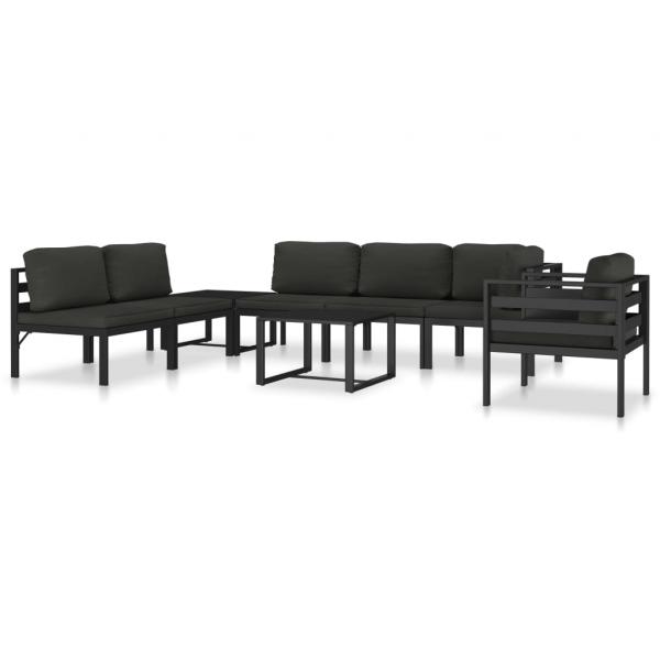 Modular-Sofa-Mittelteil mit Kissen Aluminium Anthrazit 