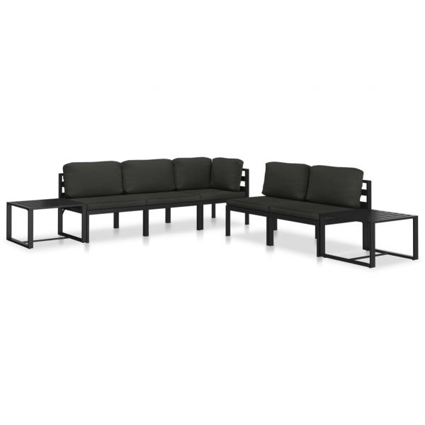 Modular-Sofa-Mittelteil mit Kissen Aluminium Anthrazit 