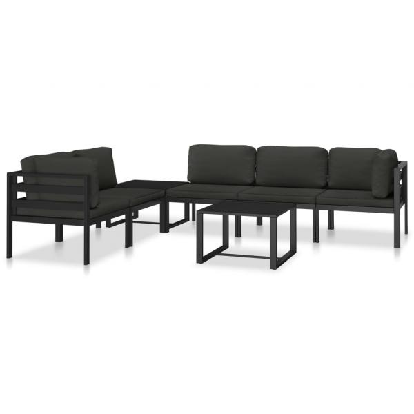 Modular-Sofa-Mittelteil mit Kissen Aluminium Anthrazit 