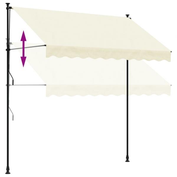 Markise Einziehbar Creme 250x150 cm Stoff und Stahl